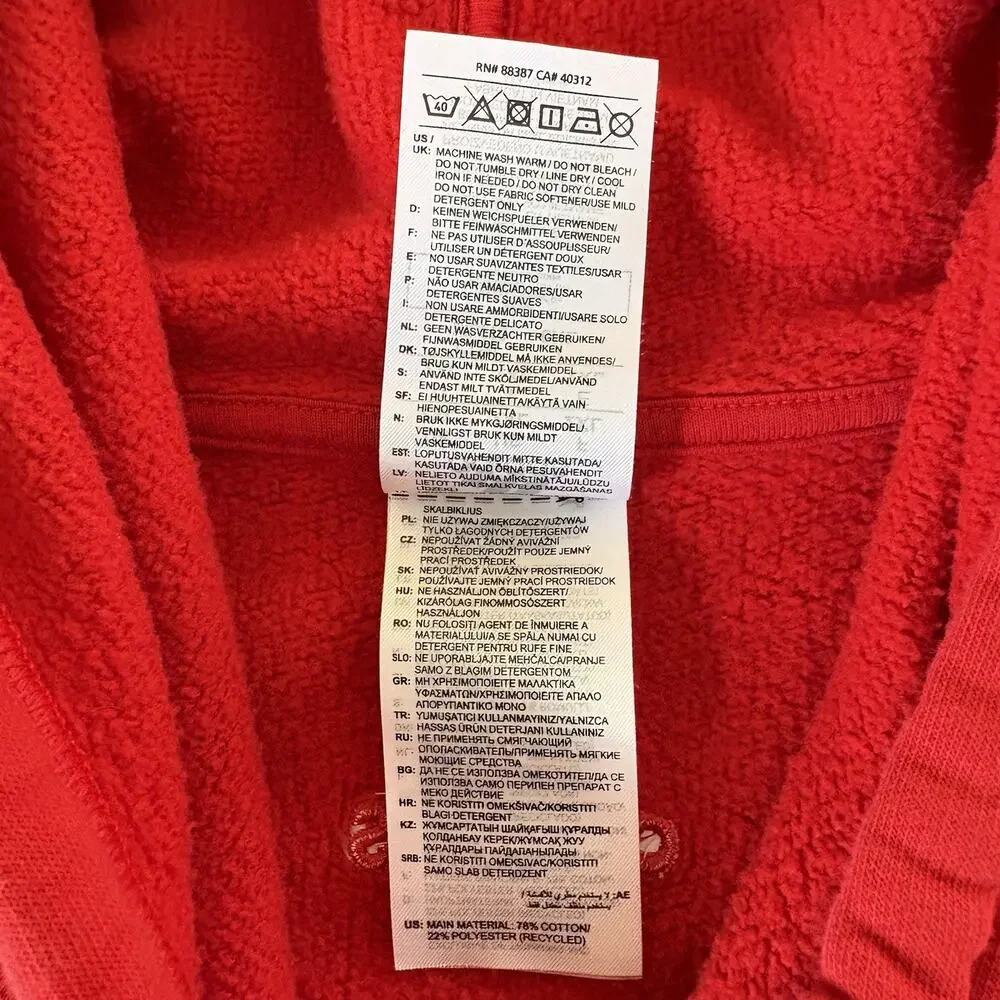 Adidas Essentials Fleece Logo Hoodie Men’s Size XXL Vibrant Red with White Logo